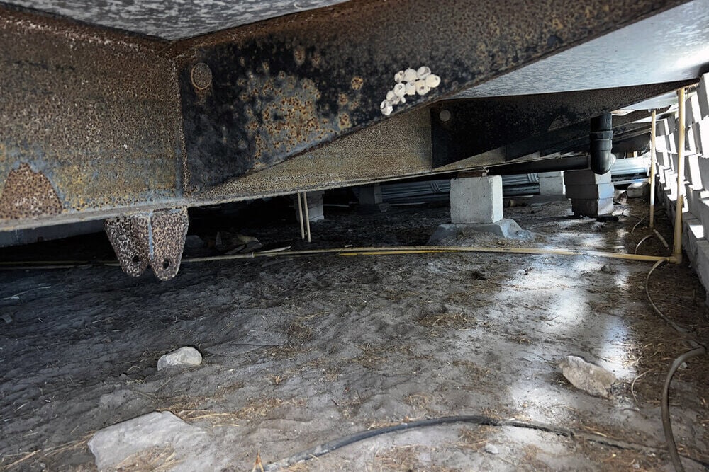 Mold growing in crawlspaces under home